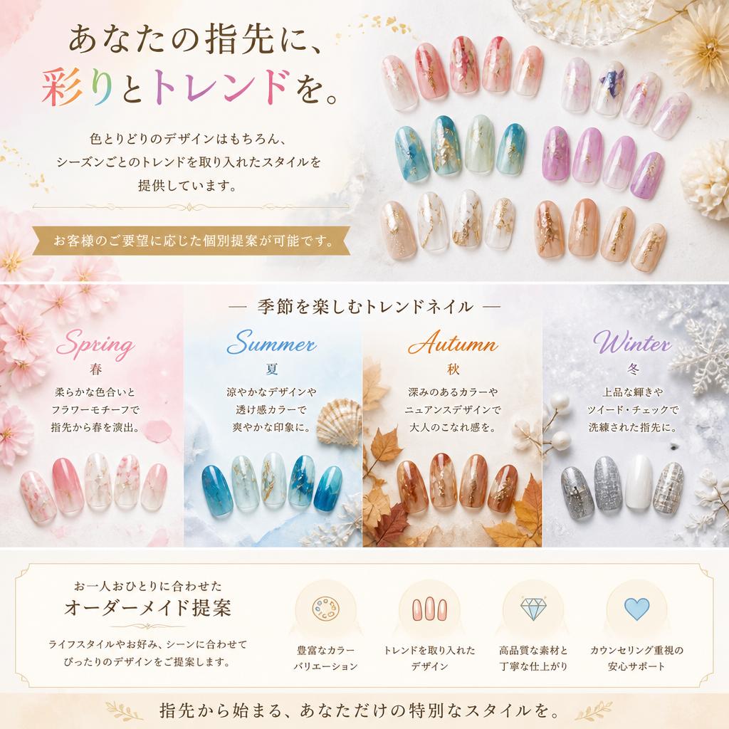 多彩なネイルデザイン