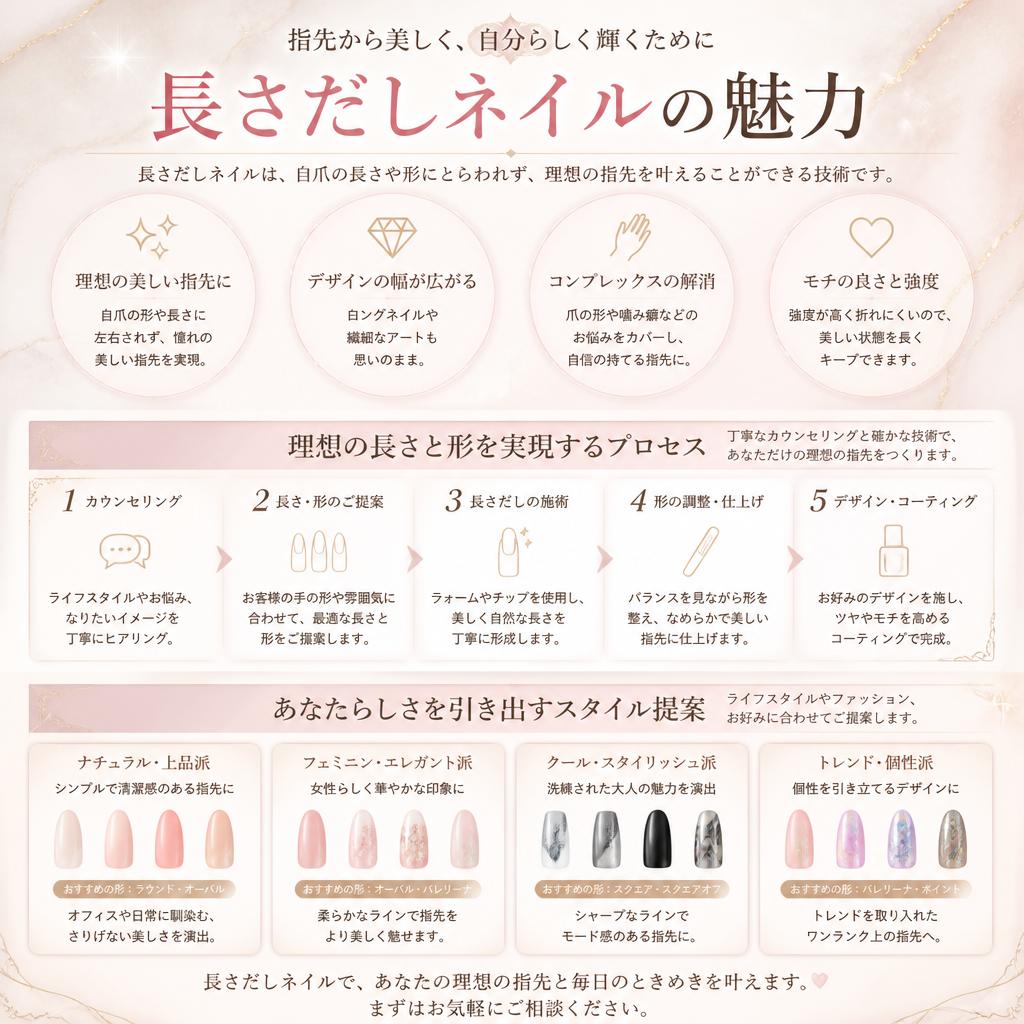 長さだしネイルの魅力
