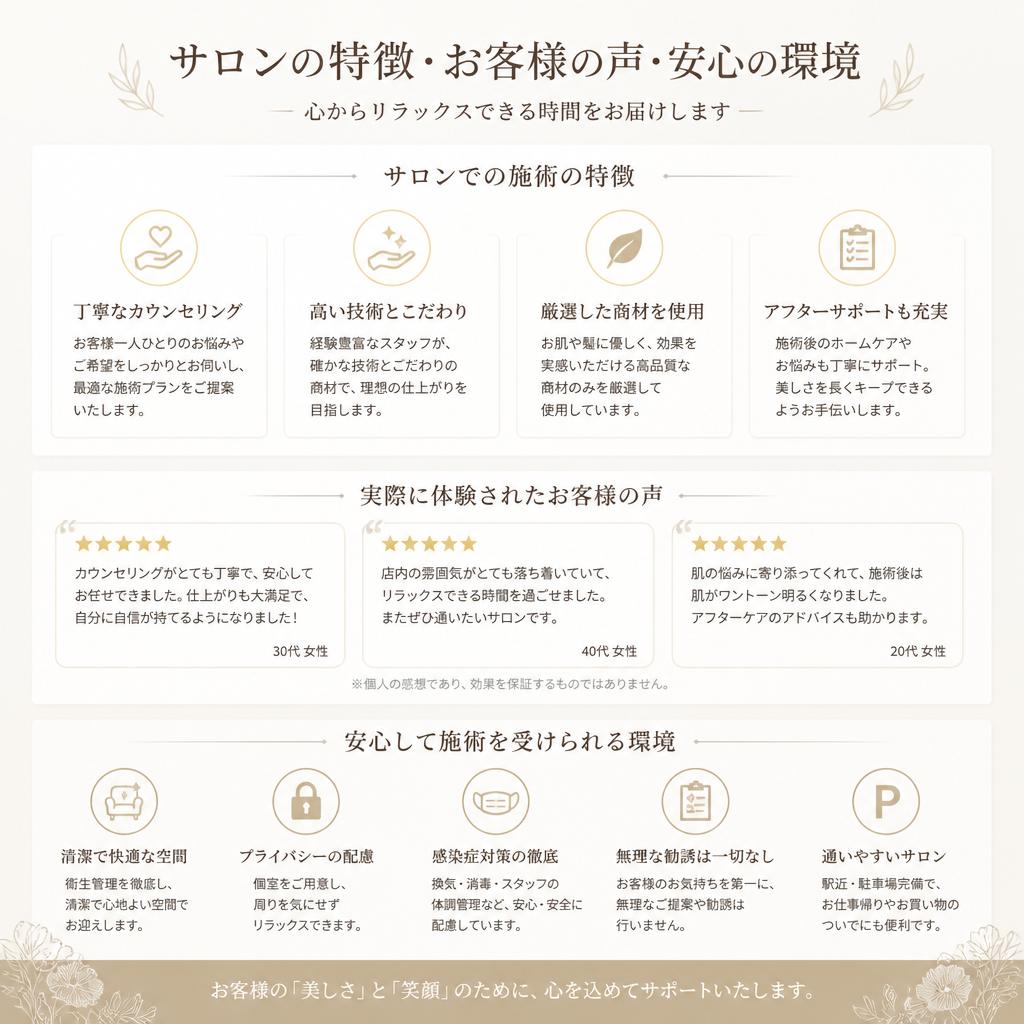施術方針とお客様の声